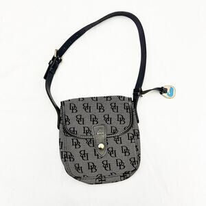 Dooney and Bourke Small North South Jaquard Printed Crossbody Handbag Black/Gray